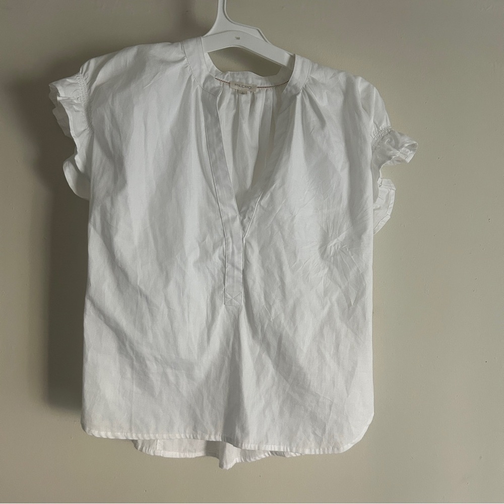 Pilcro Women’s Blouse Top, Flutter-Sleeve Small S